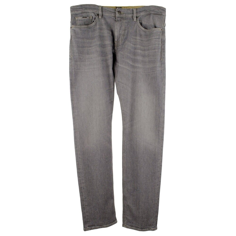 Hugo Boss Men's Delaware Slim fit Stretch Denim Jeans Pants Med Gray